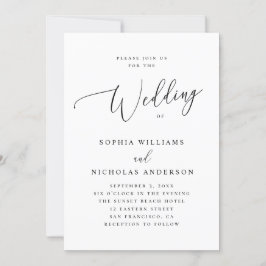 Elegante Minimalistische Script-Hochzeit | Formale Einladung