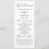 Elegante Minimalistische Script-Hochzeit Programm (Vorderseite)