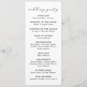 Elegante Minimalistische Script-Hochzeit Programm (Rückseite)