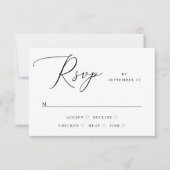 Elegante Minimalistische Script-Hochzeit | Wahl RSVP Karte (Vorderseite)