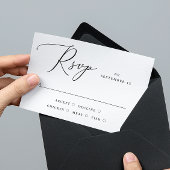 Elegante Minimalistische Script-Hochzeit | Wahl RSVP Karte
