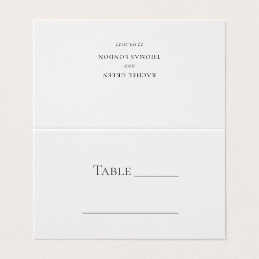 Elegante Minimalistische Script-Hochzeiten-Platzka (Außenseite Aufgefaltet)