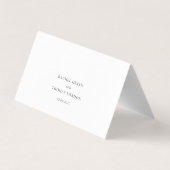 Elegante Minimalistische Script-Hochzeiten-Platzka (Rückseite)