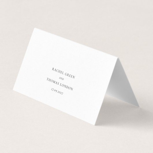 Elegante Minimalistische Script-Hochzeiten-Platzka (Rückseite)