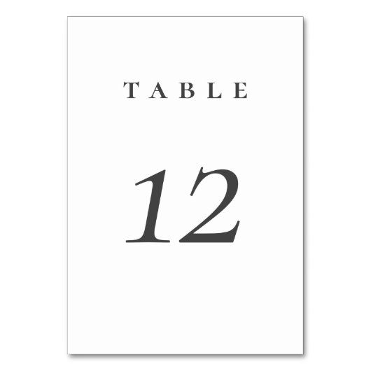 Elegante Minimalistische Script-Hochzeitsskritik-T Tischnummer (Rückseite)