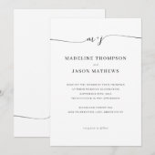 Elegante Minimalistische Script Monogram Wedding Einladung (Vorne/Hinten)