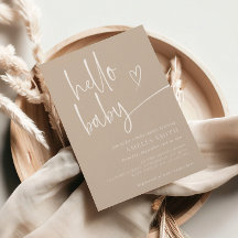 Elegante Minimalistische Script-Neutral-Baby-Dusch