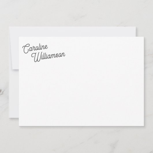 Elegante Minimalistische Script-Personalisiert Sta Mitteilungskarte (Vorderseite)