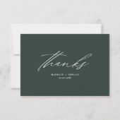 Elegante Minimalistische Script Wedding Dankbarkei Dankeskarte (Vorderseite)