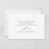 Elegante Minimalistische Script Wedding Dankbarkei Dankeskarte (Rückseite)
