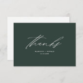 Elegante Minimalistische Script Wedding Dankbarkei Dankeskarte (Vorne/Hinten)