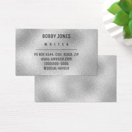 Elegante Minimalistische Silver Metallic Business  (Schreibtisch)