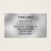 Elegante Minimalistische Silver Metallic Business  (Vorderseite)