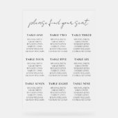 Elegante Minimalistische Skriptsitzkarte Acrylschild (Vorderseite)