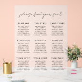 Elegante Minimalistische Skriptsitzkarte Acrylschild (Hochzeit)