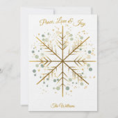 Elegante Minimalistische Snowflake Weihnachtskarte Einladung (Vorderseite)