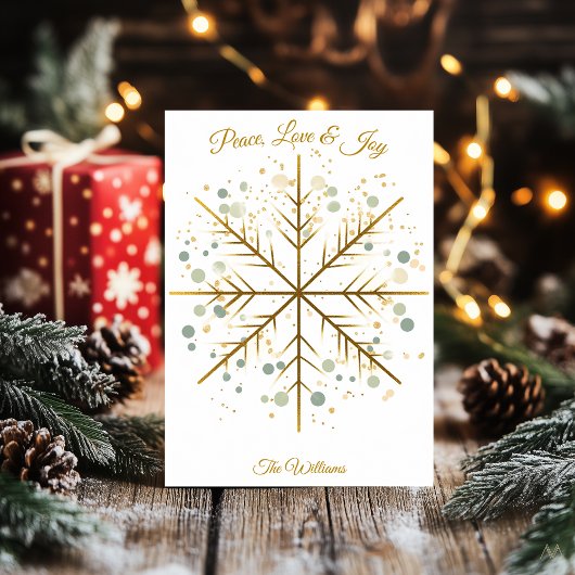 Elegante Minimalistische Snowflake Weihnachtskarte Einladung