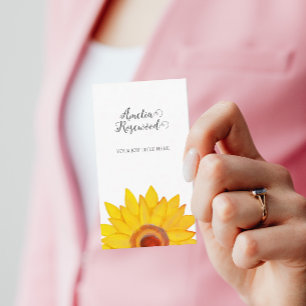 Elegante minimalistische Sonnenblumen Visitenkarte