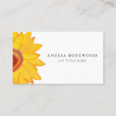 Elegante Minimalistische Sonnenblumenkarte Visitenkarte (Vorderseite)