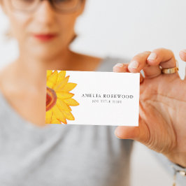 Elegante Minimalistische Sonnenblumenkarte Visitenkarte