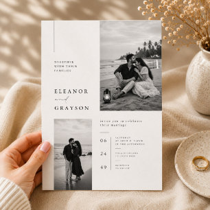 Elegante minimalistische Strandhochzeits-Einladung Einladung