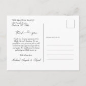 Elegante Minimalistische Taufe Danke Postcard Postkarte (Rückseite)