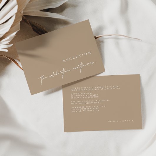 Elegante Minimalistische Taupe Hochzeitskarten RSVP Karte