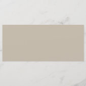 Elegante Minimalistische Taupe Seating Chart Heade Menükarte (Rückseite)