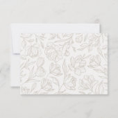 Elegante Minimalistische Taupe- und Elfenbeindetai RSVP Karte (Rückseite)