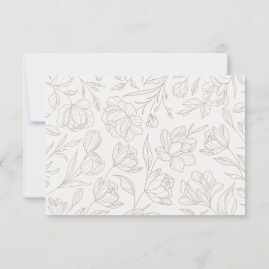 Elegante Minimalistische Taupe- und Elfenbeindetai RSVP Karte (Rückseite)