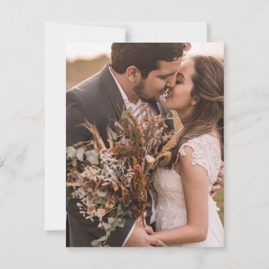 Elegante Minimalistische Terracotta - Hochzeit I Einladung (Rückseite)
