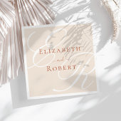 Elegante Minimalistische Terracotta Monogram Weddi Serviette