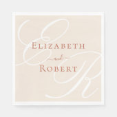 Elegante Minimalistische Terracotta Monogram Weddi Serviette (Vorderseite)