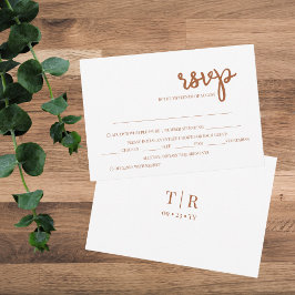 Elegante Minimalistische Terracotta Wedding RSVP Karte