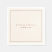 Elegante Minimalistische Terracotta Wedding Serviette (Vorderseite)