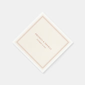 Elegante Minimalistische Terracotta Wedding Serviette (Ecke)