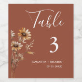 Elegante Minimalistische Terracotta-Wildblume Hoch Weinetikett (Einzelnes Label)