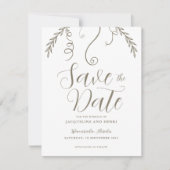 Elegante Minimalistische Tropische Herbstlaube Hoc Save The Date (Vorderseite)