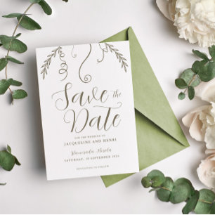 Elegante Minimalistische Tropische Herbstlaube Hoc Save The Date