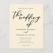 Elegante Minimalistische Typografie aus Elfenbein Einladungspostkarte (Vorderseite)