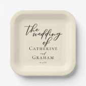 Elegante Minimalistische Typografie-Hochzeit in El Pappteller (Vorderseite)