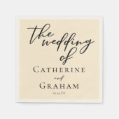 Elegante Minimalistische Typografie-Hochzeit in El Serviette (Vorderseite)