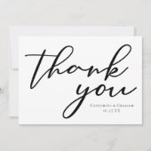 Elegante Minimalistische Typografie Hochzeit Perso Dankeskarte (Vorderseite)