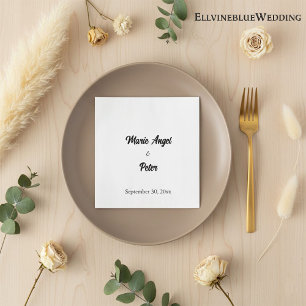 Elegante minimalistische Typografie Hochzeit Serviette