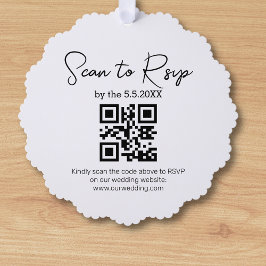 elegante minimalistische uAwg qr-Hochzeit Ornament Karte