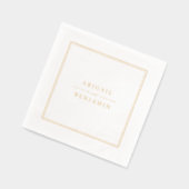 Elegante minimalistische Umrandungen Paaren Name H Servietten Mit Folie (Links)