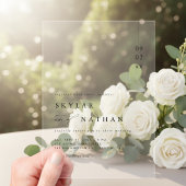 Elegante Minimalistische und preiswerte Hochzeit Acryleinladungen