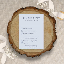 Elegante Minimalistische Vintage Blauen Hochzeit RSVP Karte