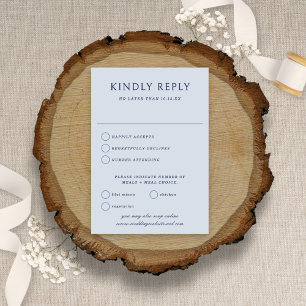 Elegante Minimalistische Vintage Blauen Hochzeit RSVP Karte