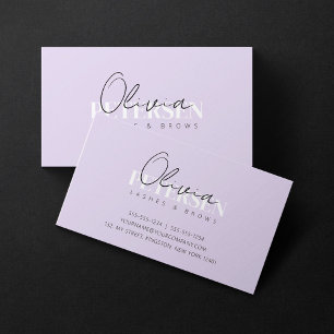 Elegante Minimalistische Violette Modische Wimpern Visitenkarte